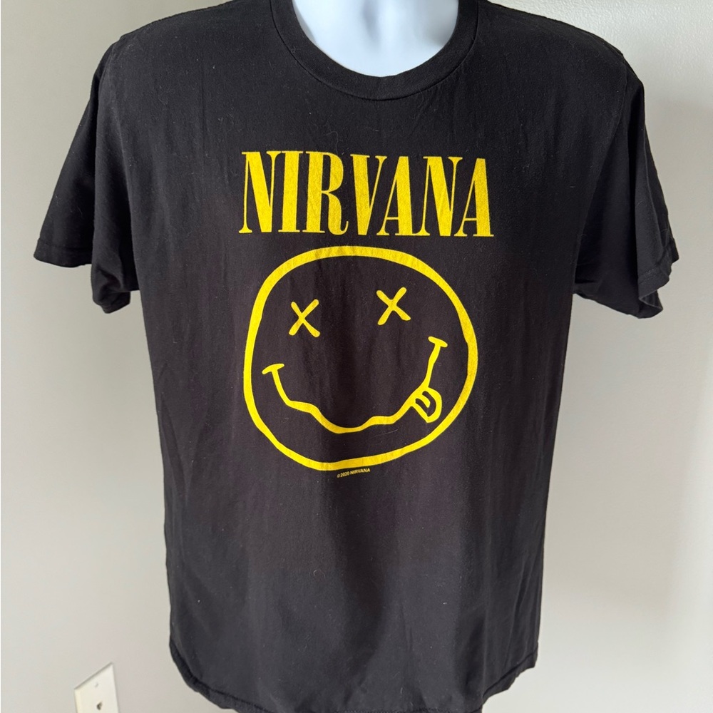 Official‎ Live Nation Nirvana 2020 Nevermind Smiley Face T-Shirt Black Size M